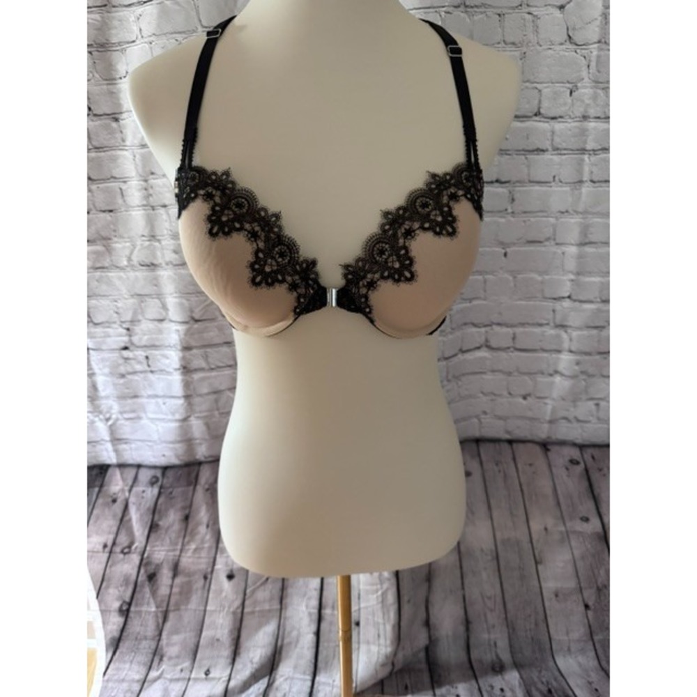 NWOT Victoria's Secret Dream Angels Lace Racerback Demi Bra Black Nude 36C